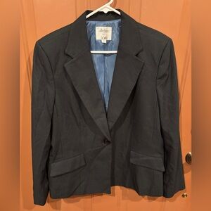 Le Suit Collections 2 Pc Career Business Black Pinstripe Blazer Pant Suit 18